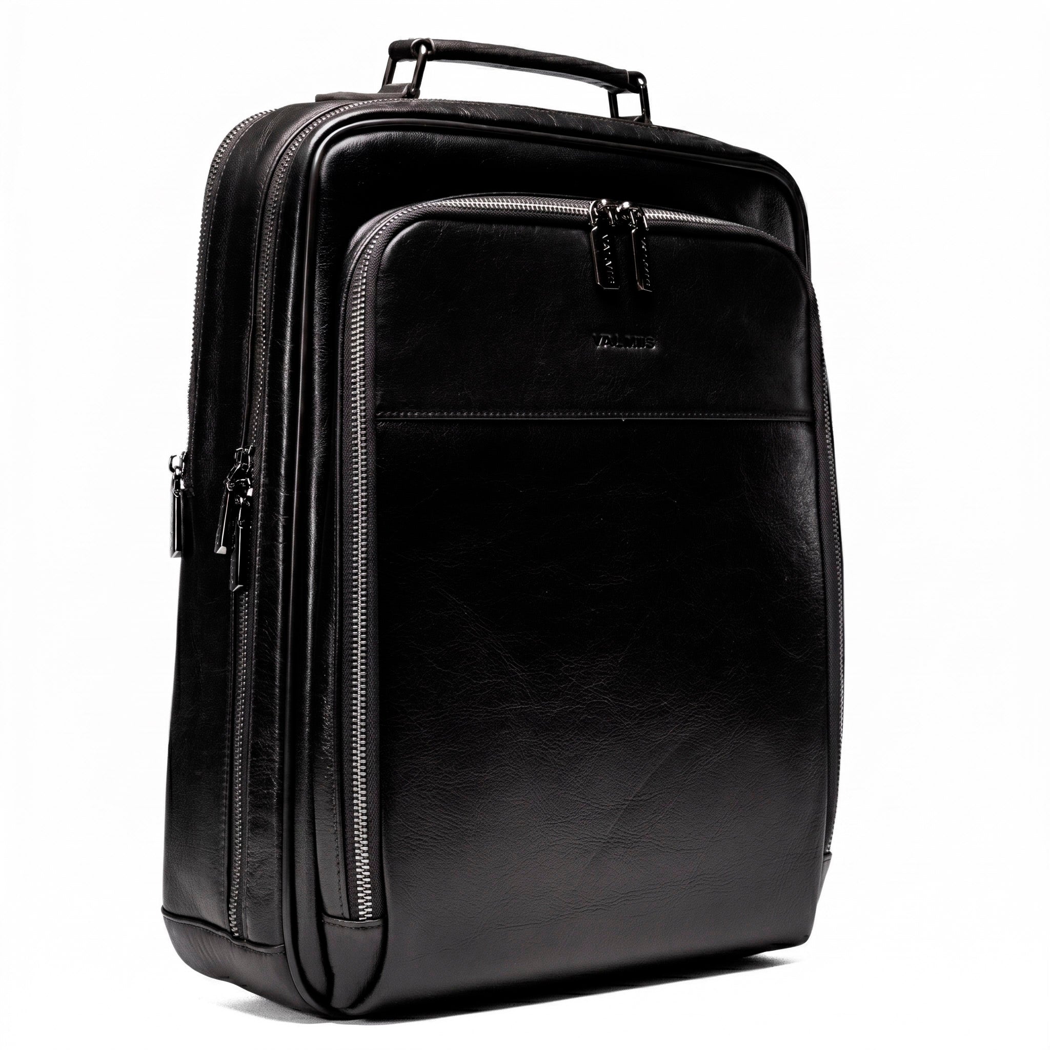 Valmio Ravenor men's leather backpack - black