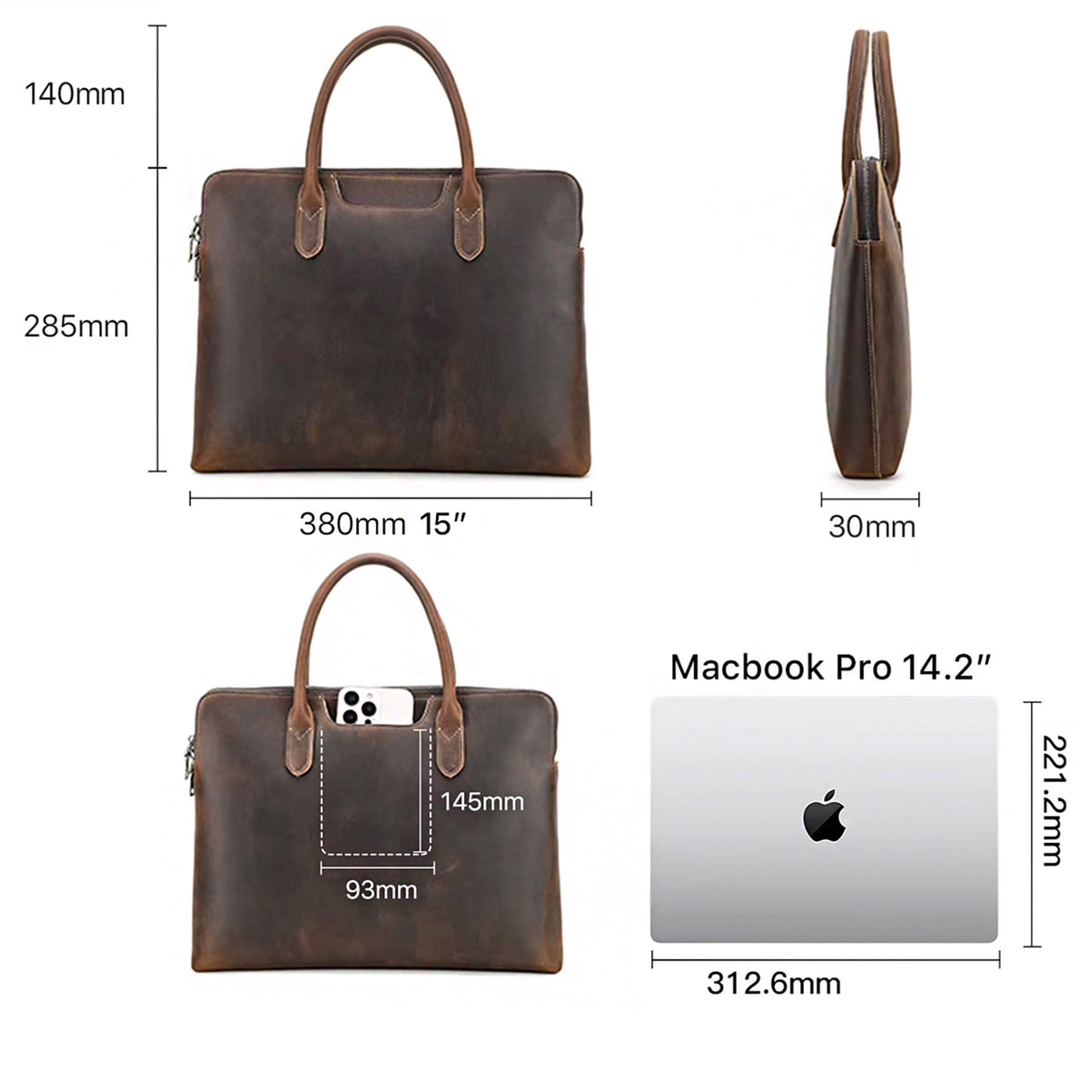 Elegant Leather Briefcase Ventura Slim – photo 3