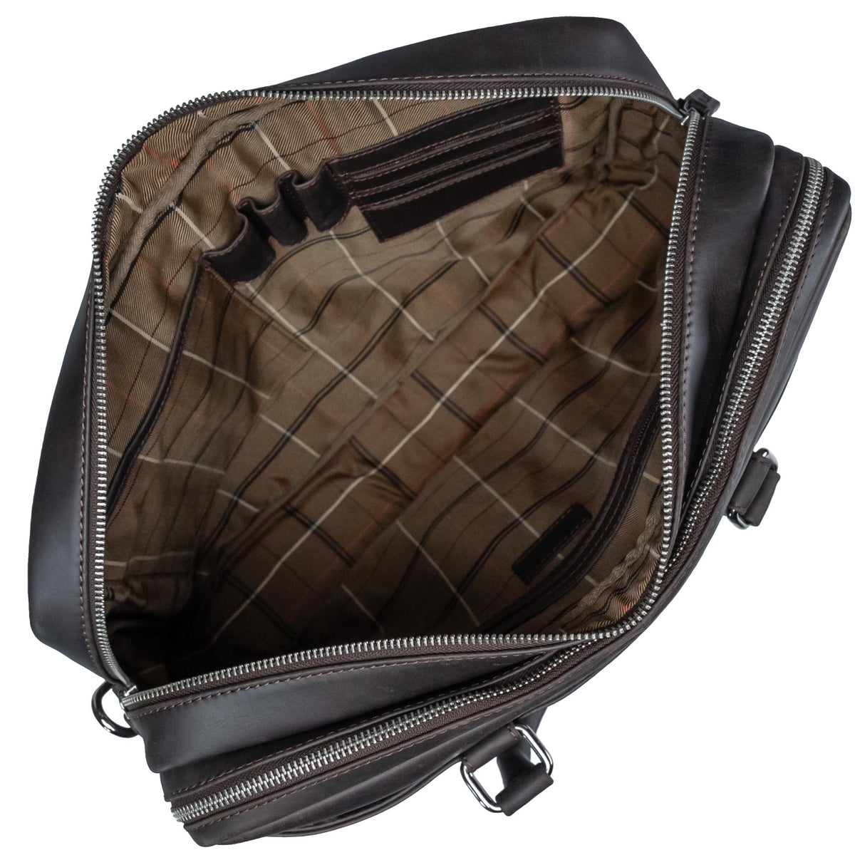 Herren-Laptoptasche aus Leder Valmio Cargo - Braun