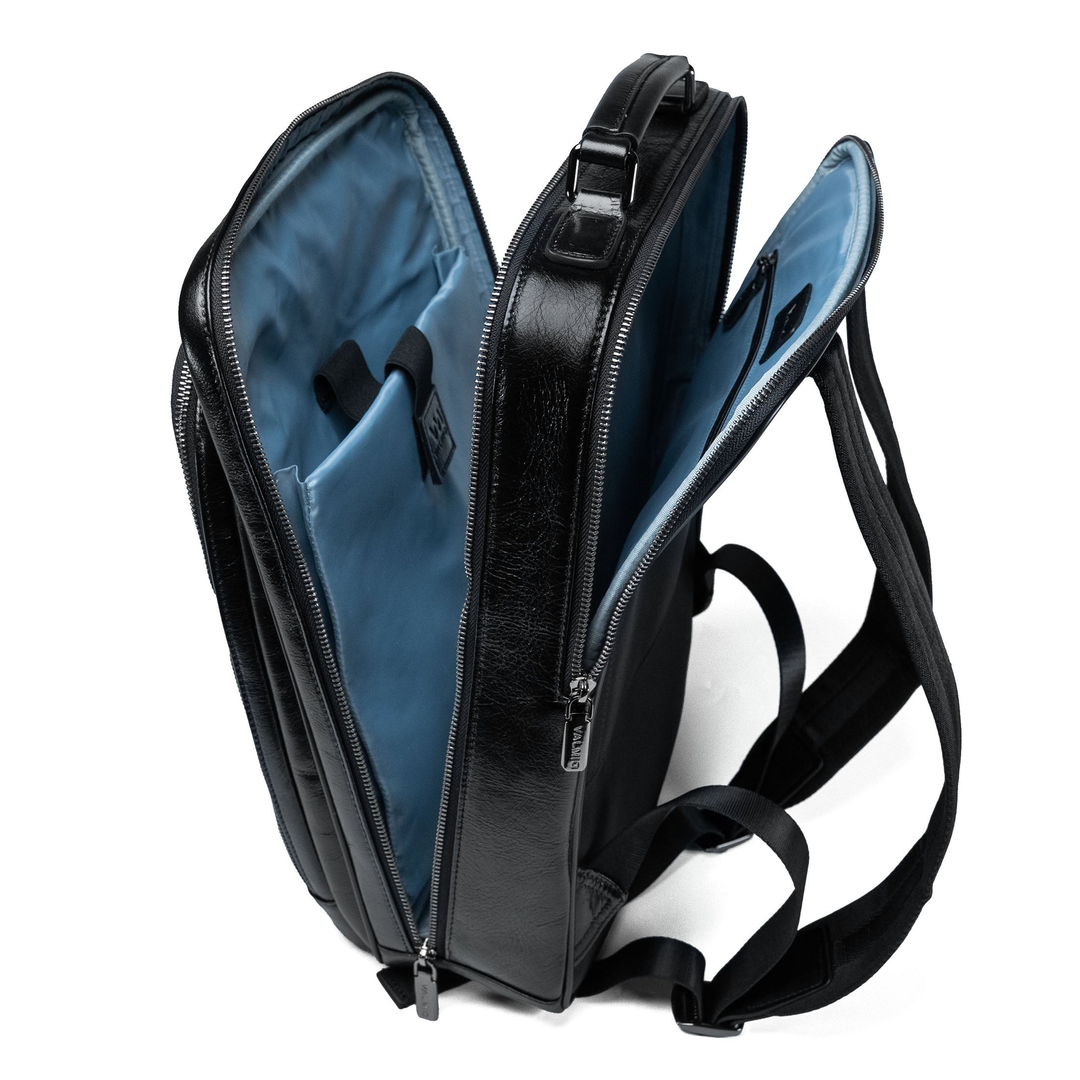 Valmio Ravenor men's leather backpack - black