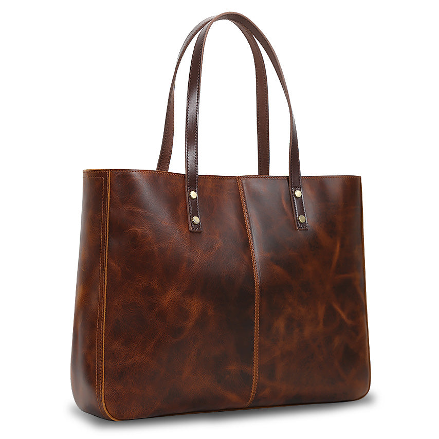 Braune Leder-Shopper Valmio Aurelia