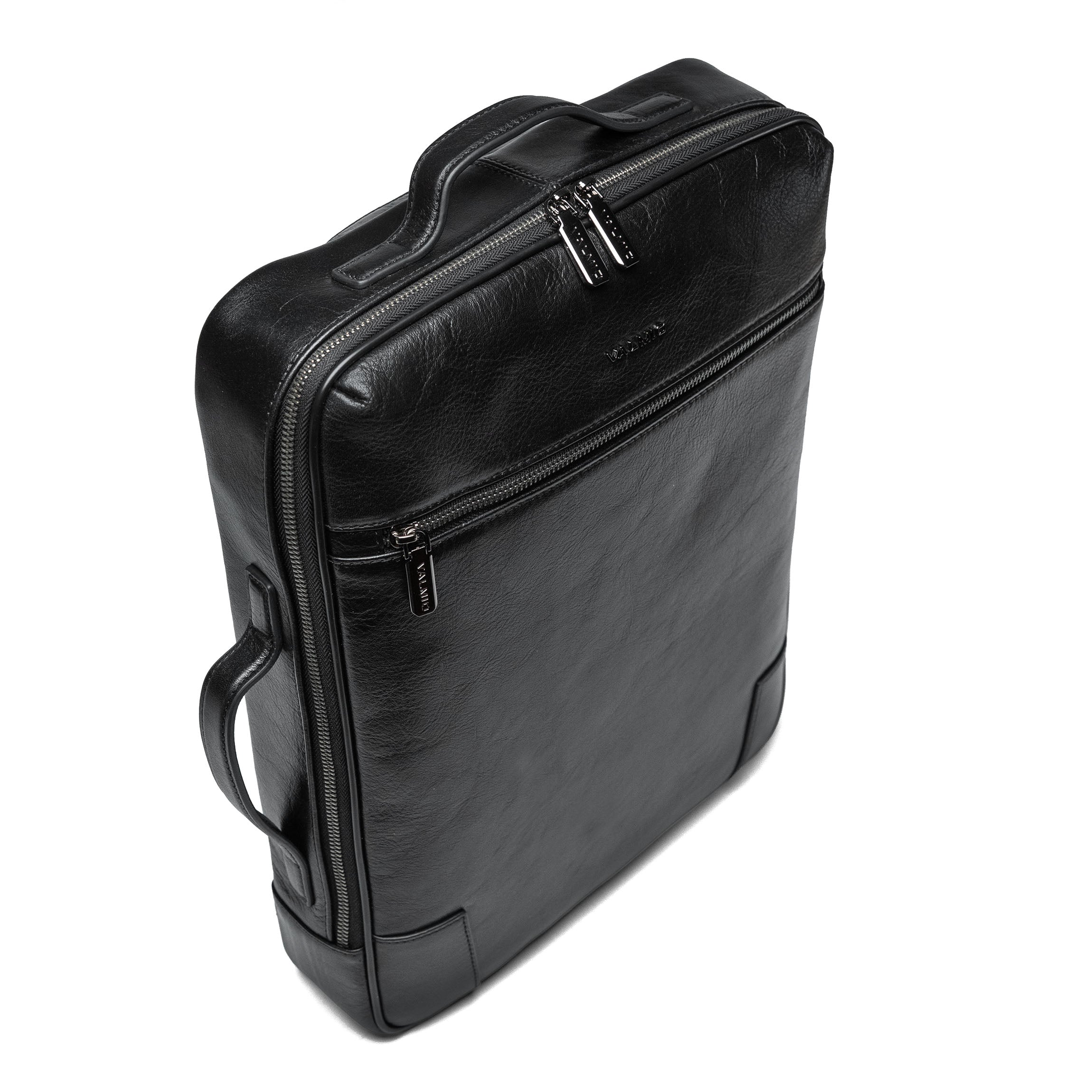 Luxury Leather Backpack-Bag Valmio Ardent - black
