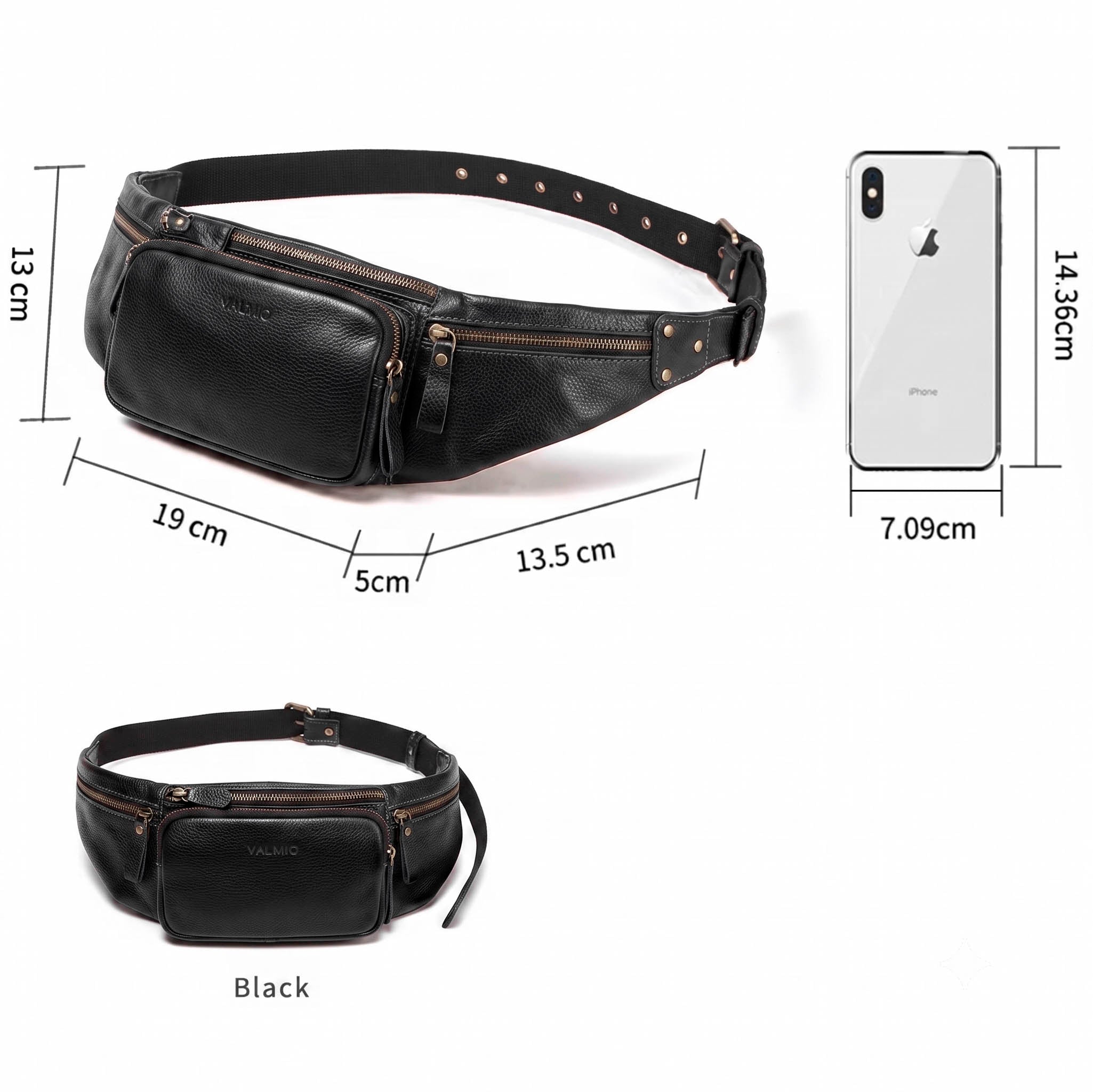 Valmio Marlow Men's Leather Belt Bag