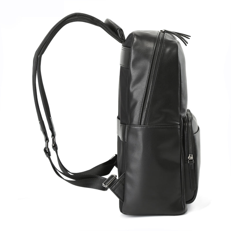 Leder-Rucksack Valmio Calder – Schwarz