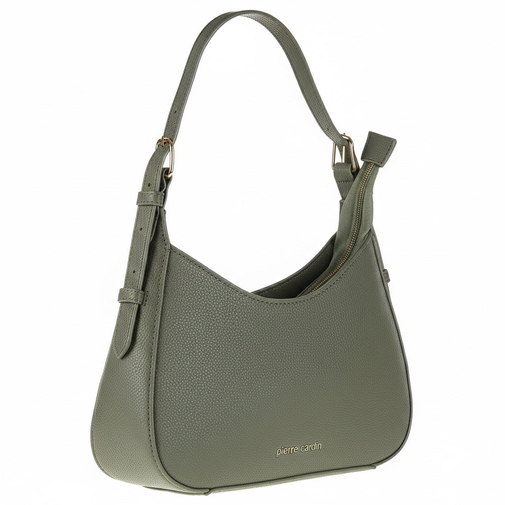 Organic leather handbag PIERRE CARDIN 7401 VERDE