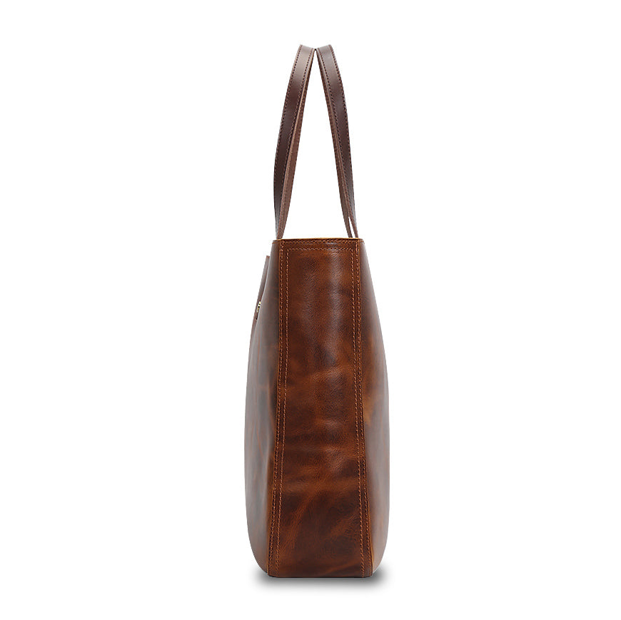 Braune Leder-Shopper Valmio Aurelia