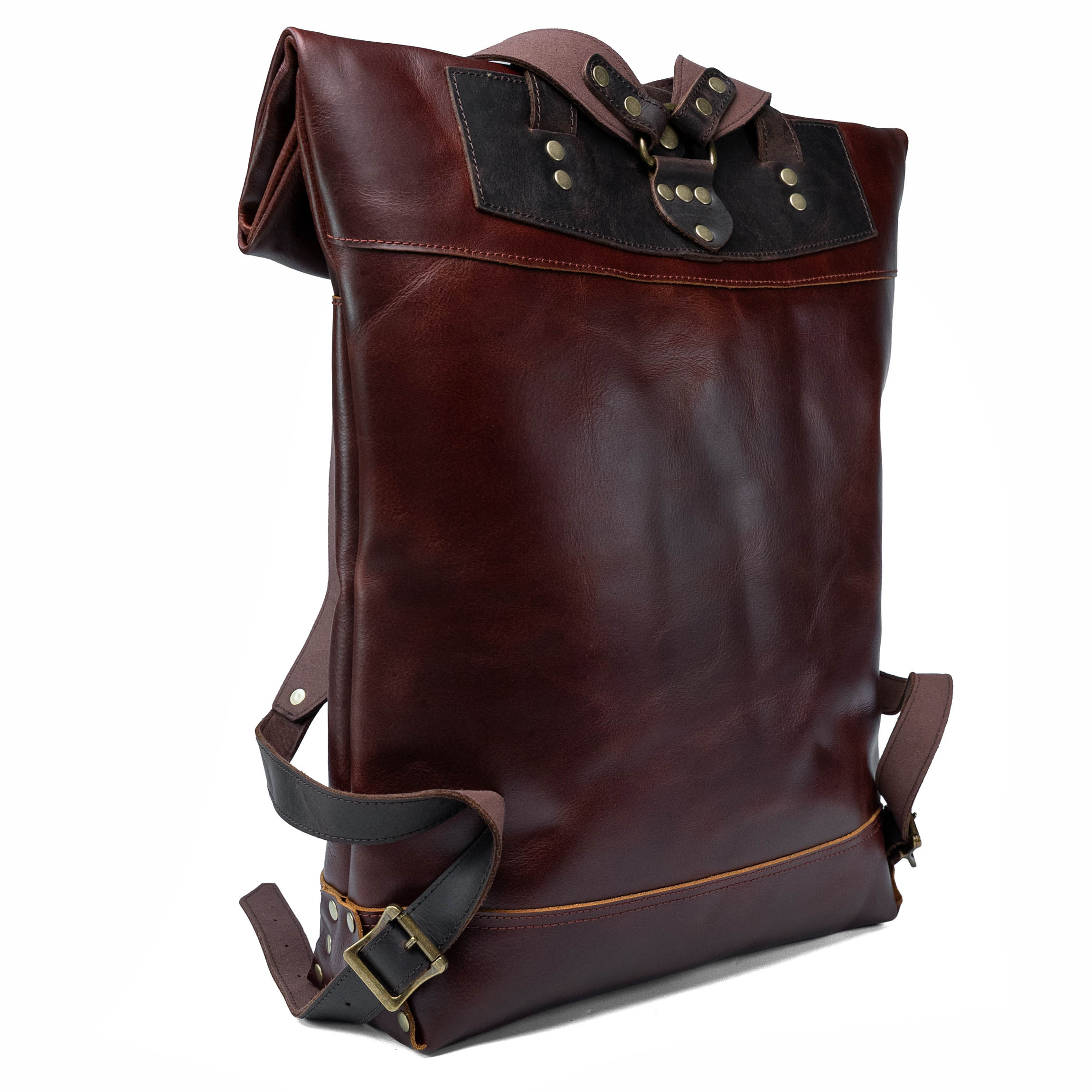 Valmio Astorsen Roll-Top Leder-Rucksack – WB Braun