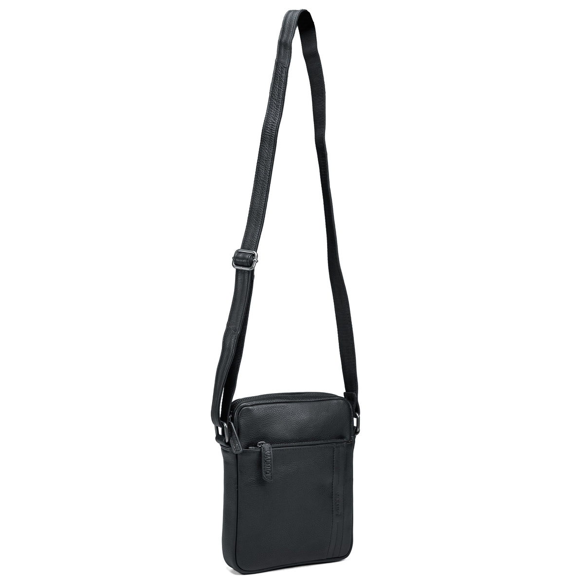 Valmio Lino-L Men's Leather Shoulder Bag – Black