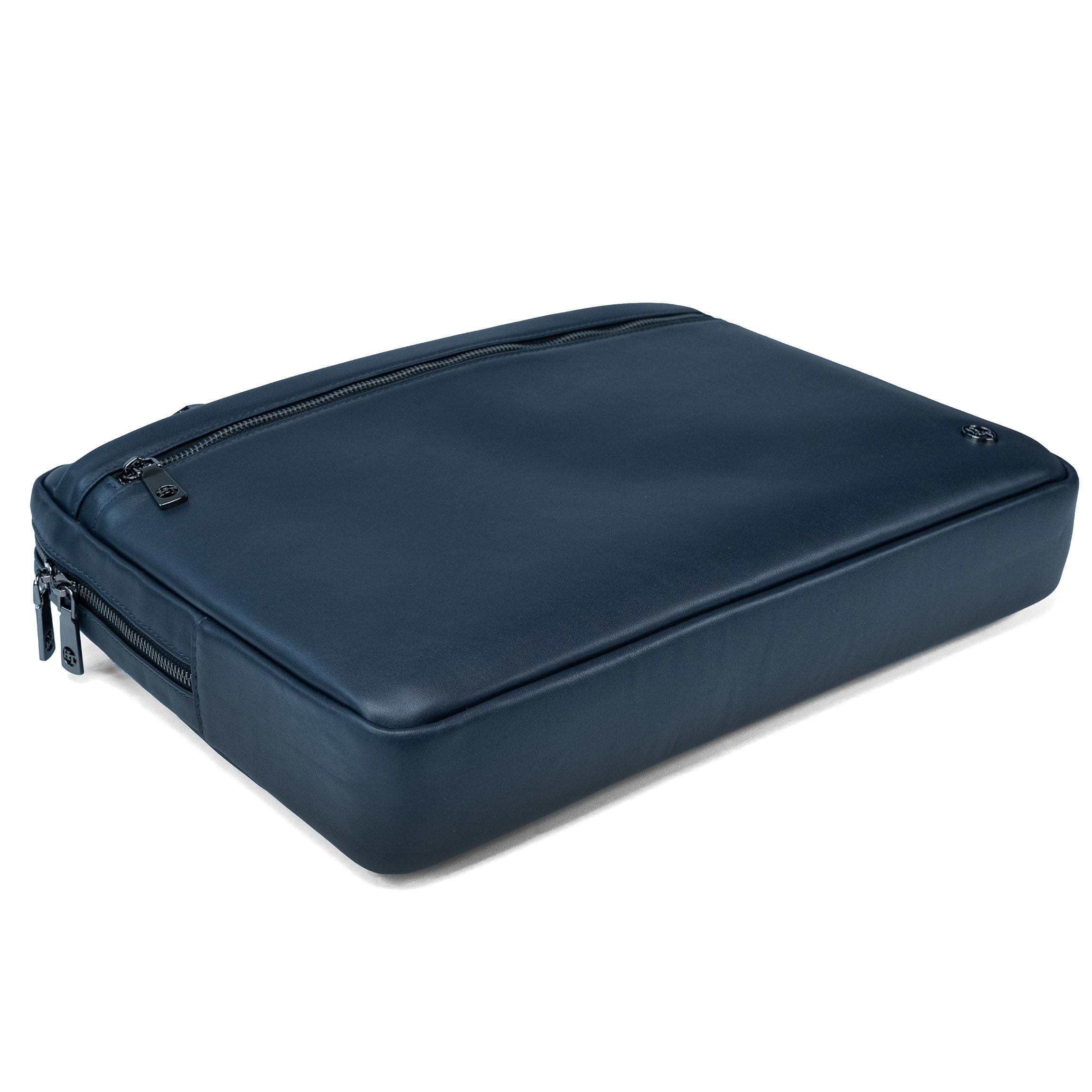 Genry Leder-Laptoptasche - blau