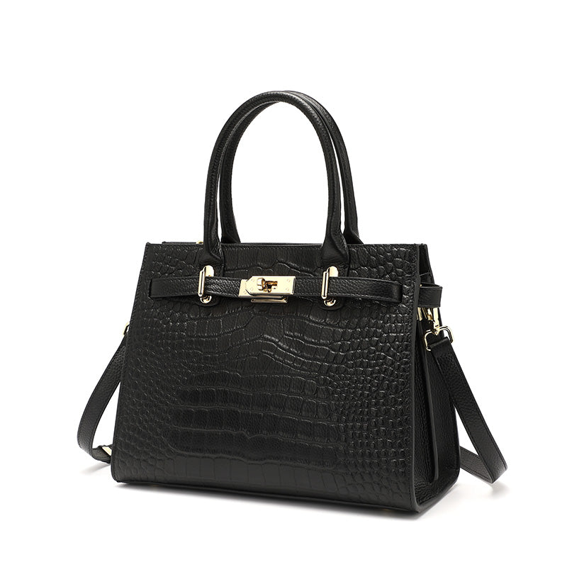 Valmio Dinara Leather Women's Bag - Black