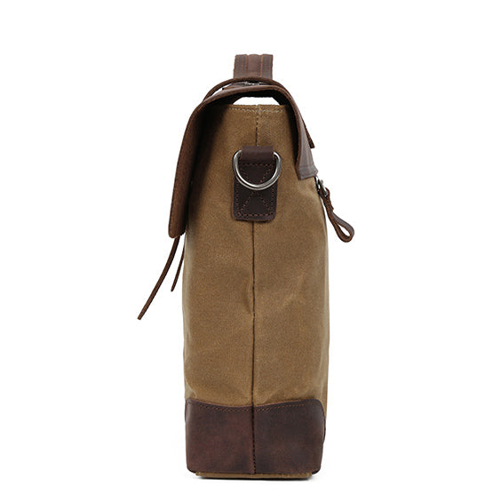 Herren Leder-Aktentasche Valmio Weston – sandkhaki