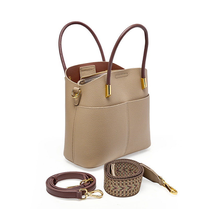 Valmio Karina Leder Damen Tasche - Beige