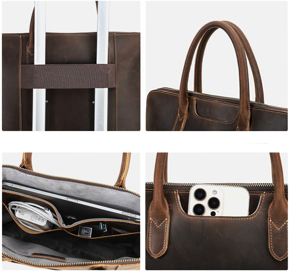 Elegant Leather Briefcase Ventura Slim – photo 4