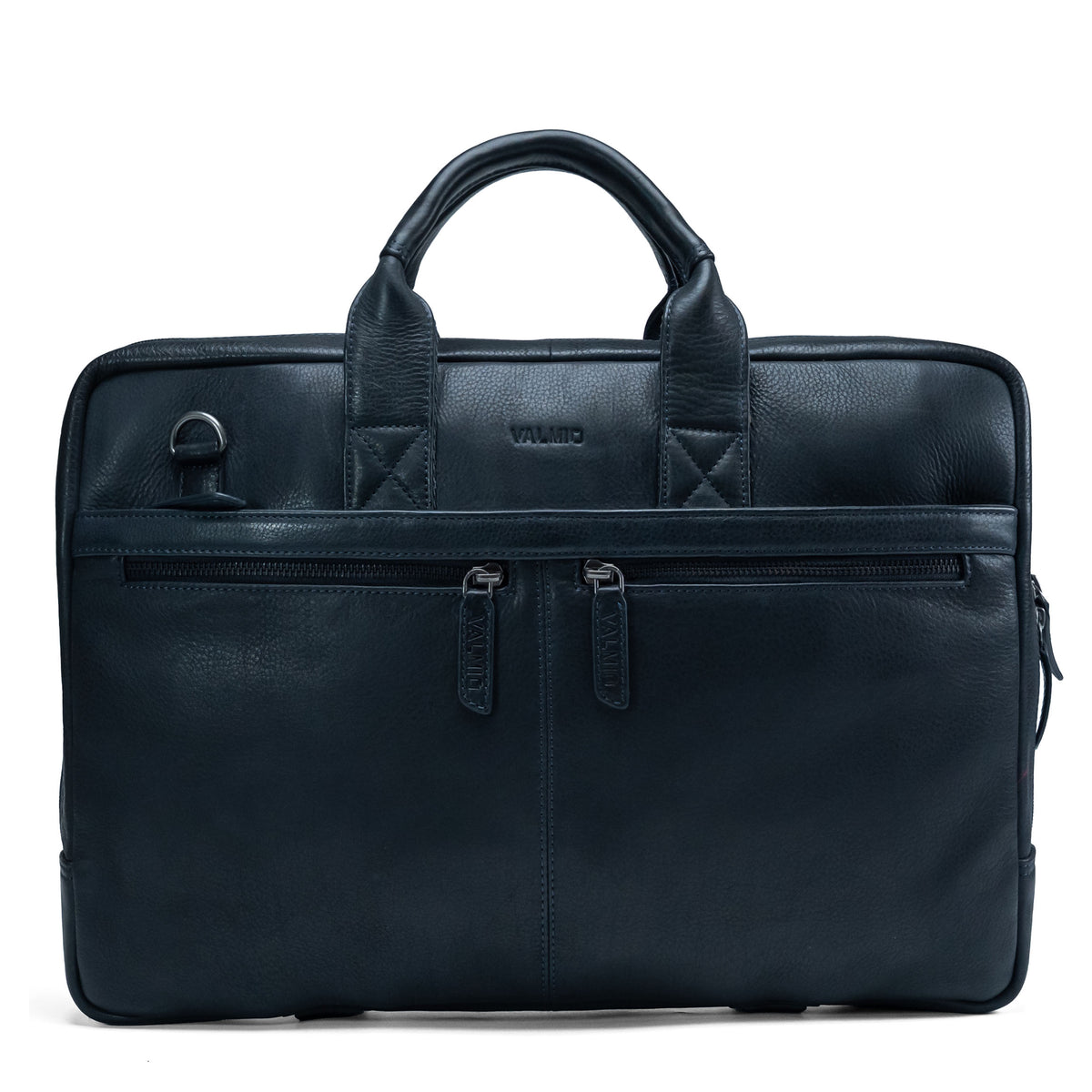 Valmio Lids Leather Laptop Bag - Blue