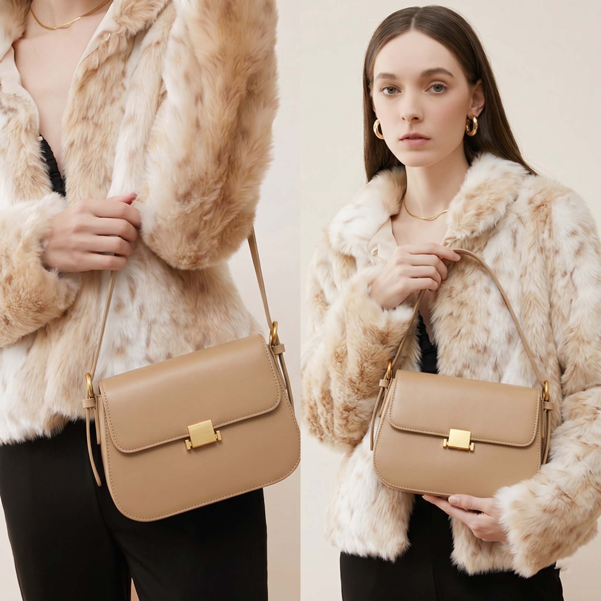Valmio Sonora Leder Damen Tasche - Beige