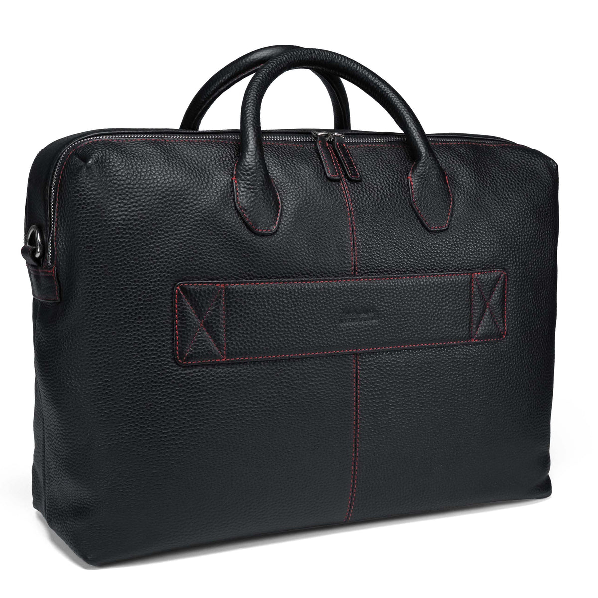 Valmio Stark Leather Travel Bag Black