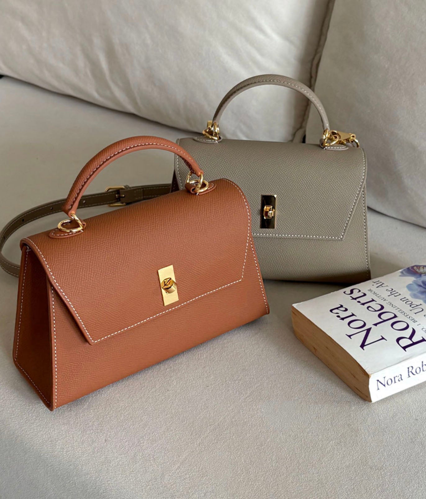 Valmio Sonira leather women's handbag - brown