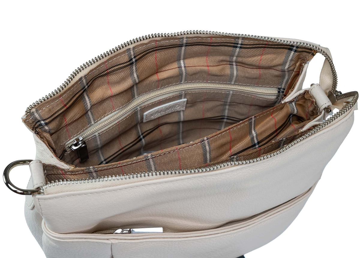 Women's Leather Crossbody Bag Valmio Livia – Beige