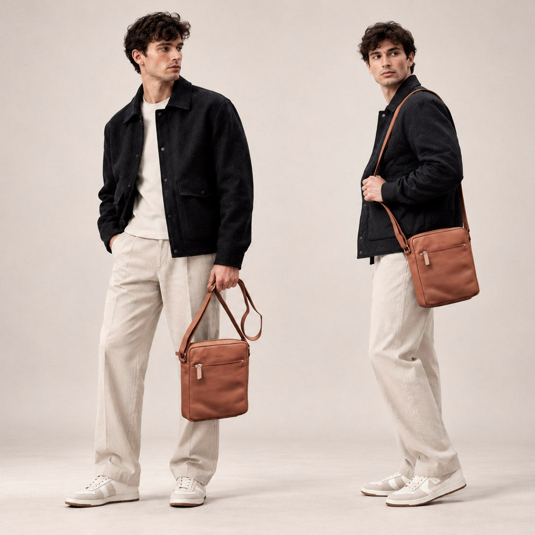 Valmio Konrod Leather Shoulder Bag - Brown