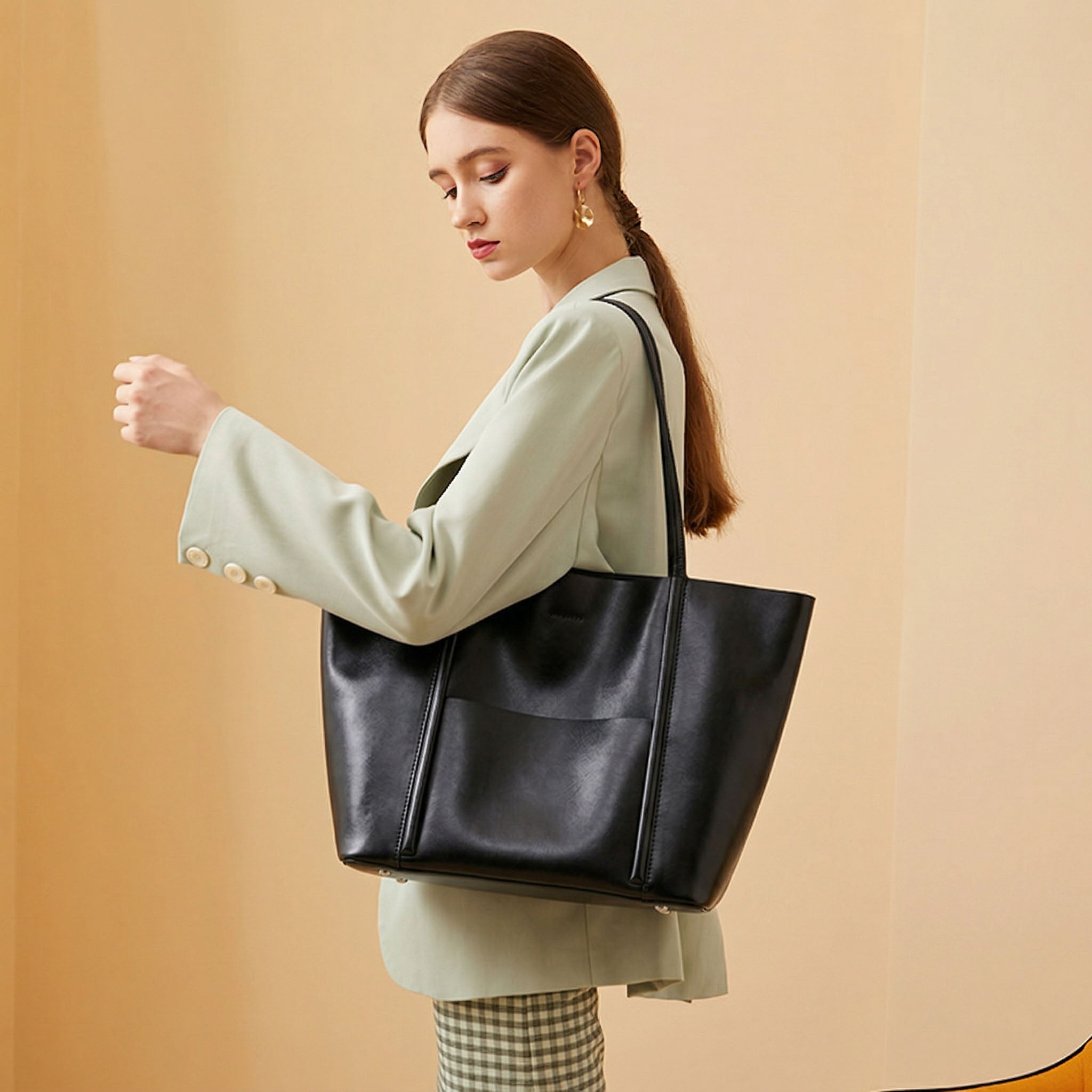 Valmio Tonora Leder Damen Tasche - Beige