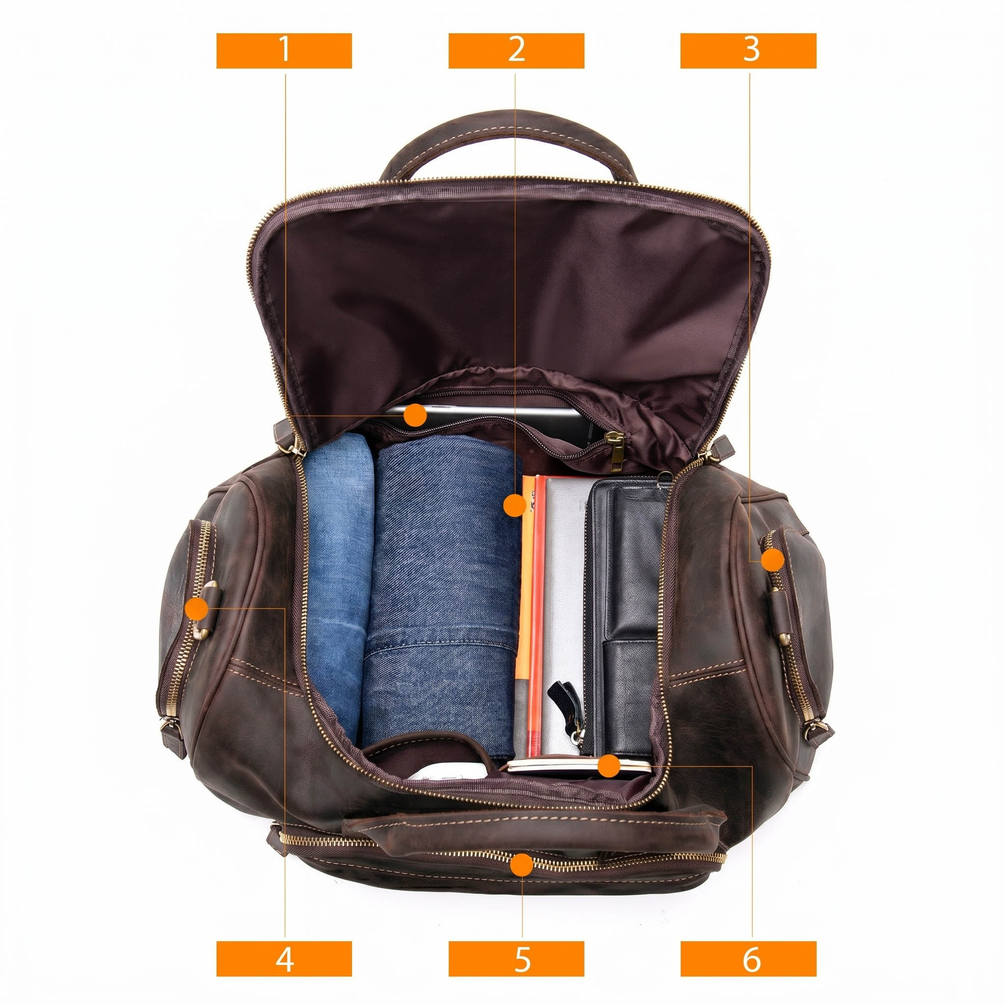 Valmio Como Wochenend-Reisetasche – Dunkelbraun