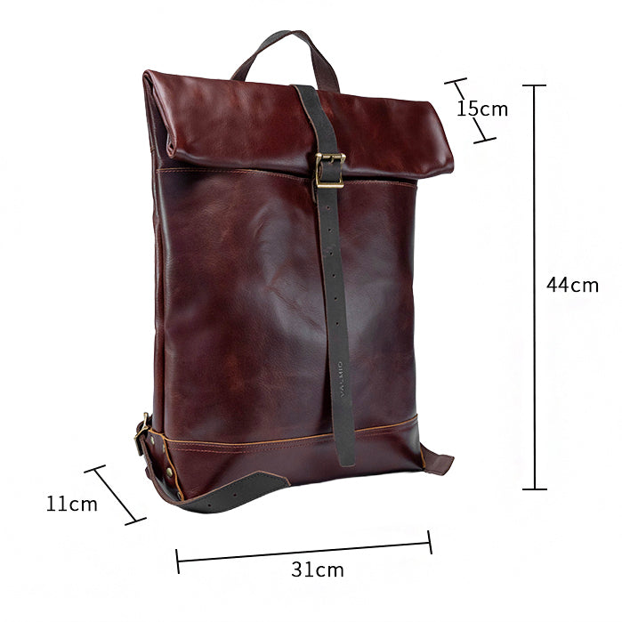 Valmio Astorsen Roll-Top Leder-Rucksack – WB Braun