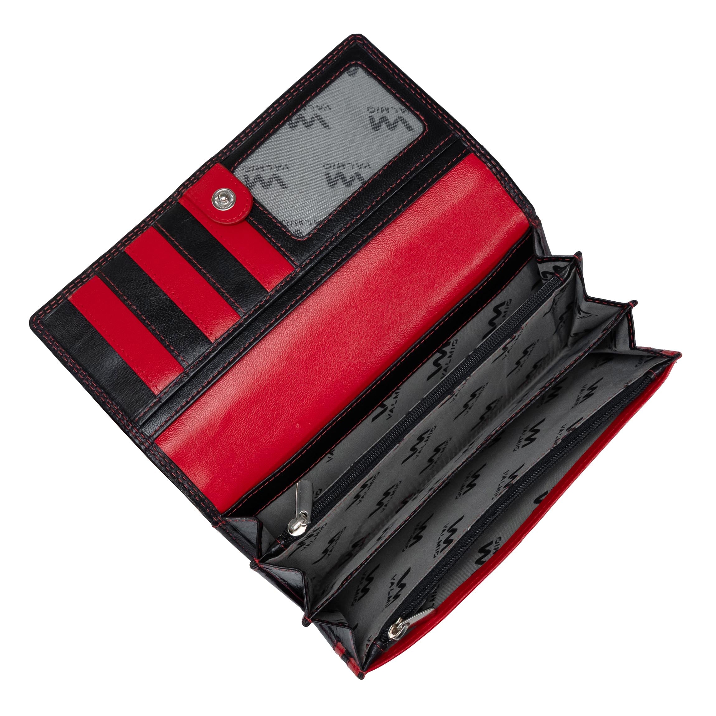 Women's Leather Wallet Valmio Benxi 2433 Black/Red