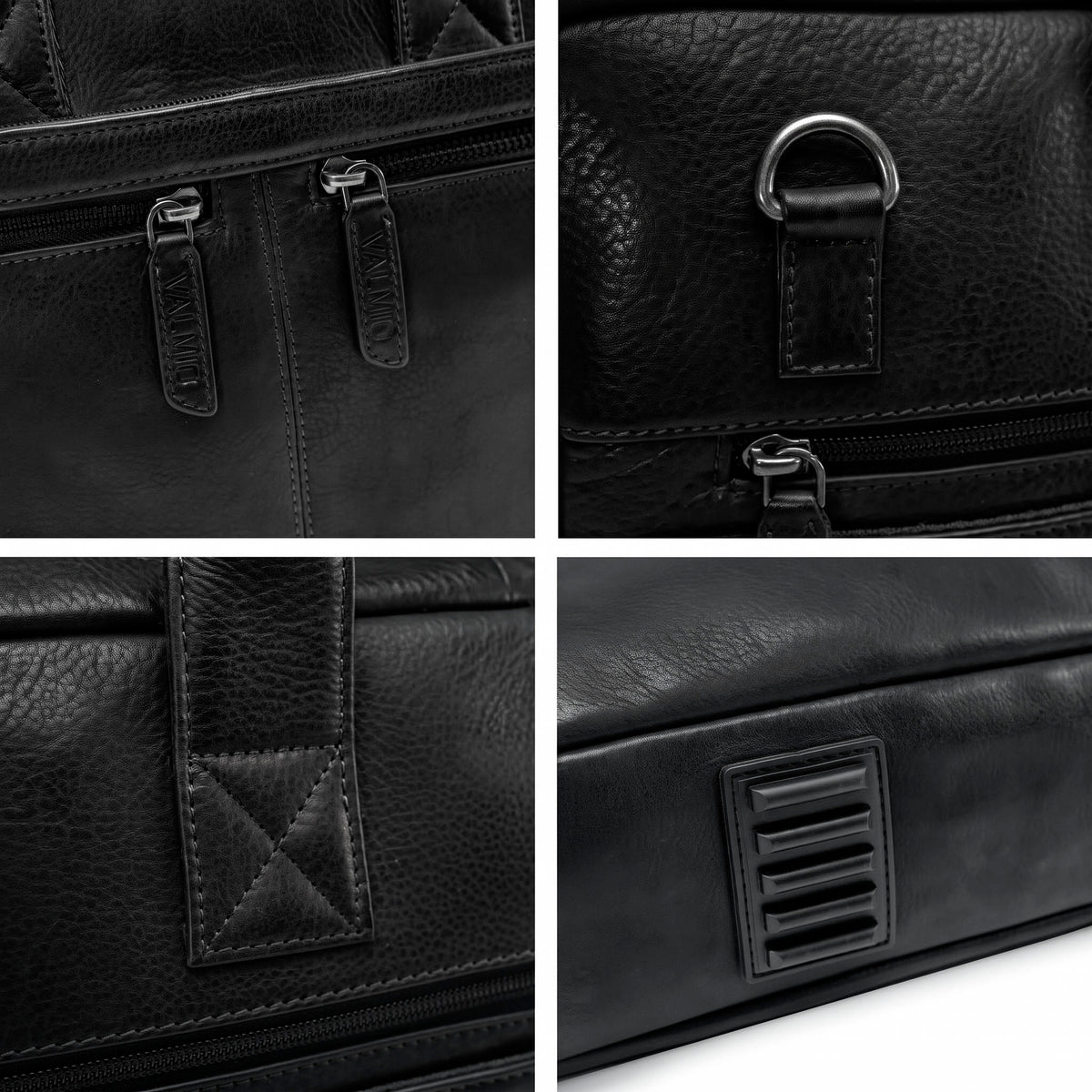 Valmio Lids Laptoptasche aus Vollnarbenleder in Schwarz für Herren