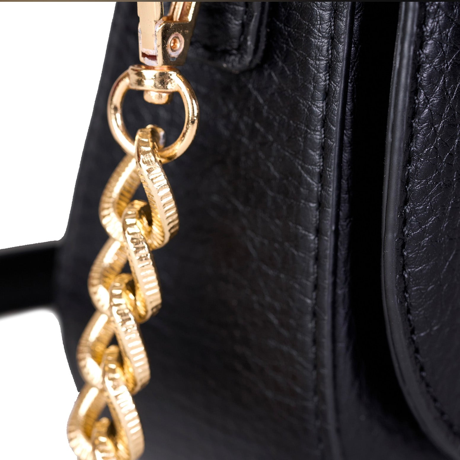 PIERRE CARDIN 6613 Schwarze Handtasche aus umweltfreundlichem Leder