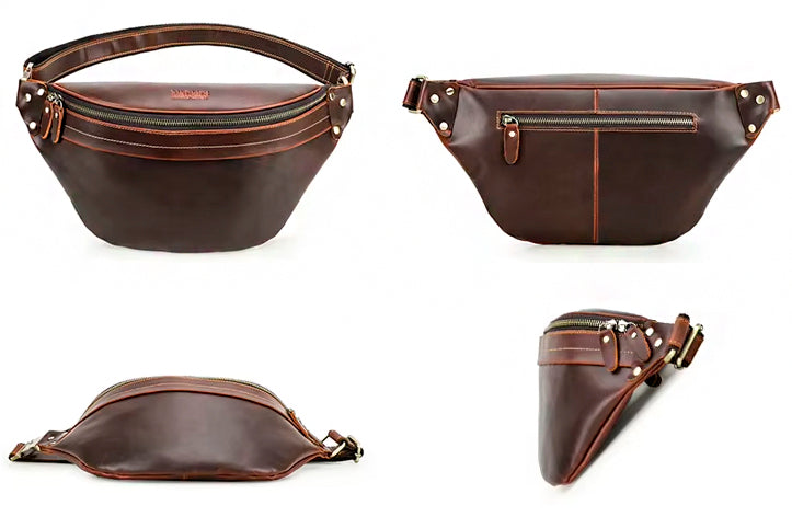 Men's Leather Belt Bag Crost