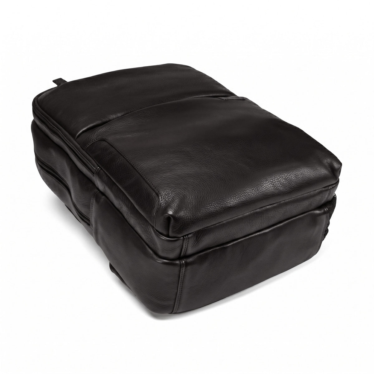 Brown full-grain leather backpack, Valmio Lands model