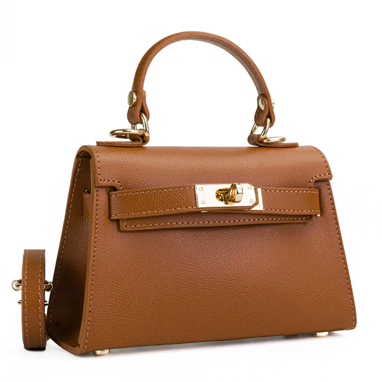 Leather women's handbag LUKA 24-002 CAMEL
