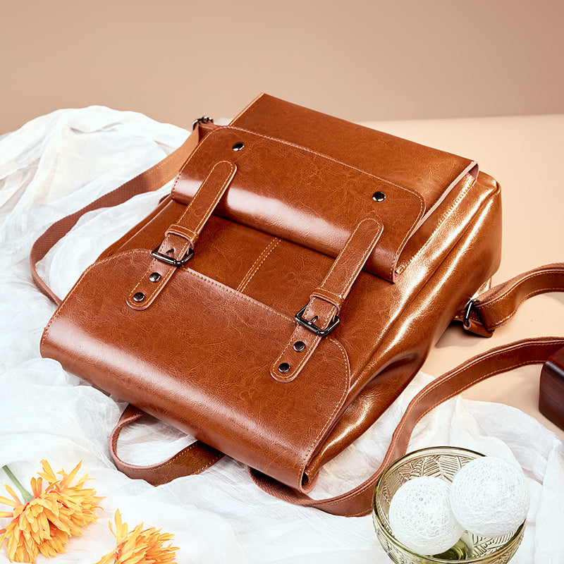Valmio Delora Leder-Damenrucksack - Braun
