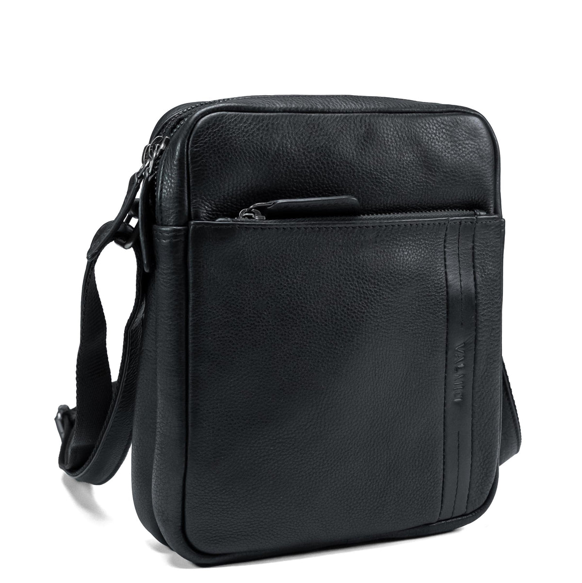 Valmio Lino Leather Shoulder Bag - Black