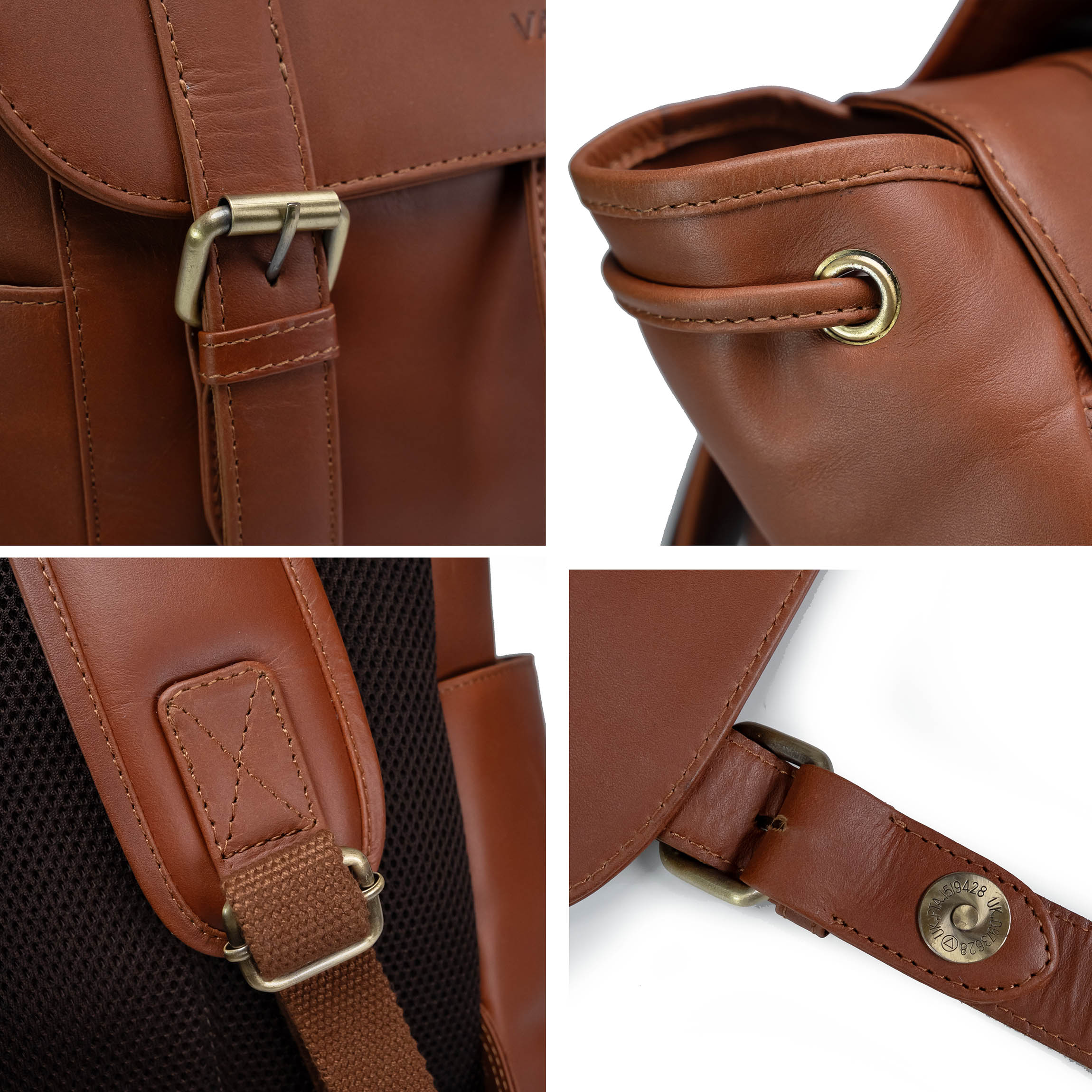 Valmio Noble Lederrucksack Dunkelcognac