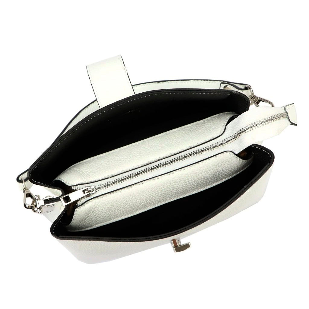 Leather women's handbag LUKA 24-069 White