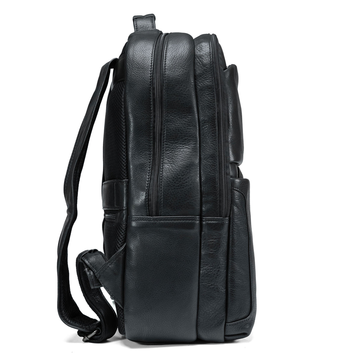 Valmio Lands Leather Backpack - Black