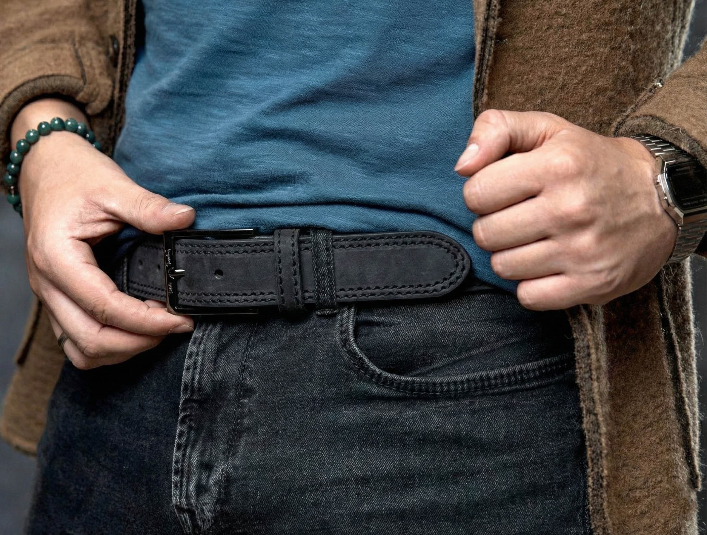 Pierre Cardin 203 Nero leather belt