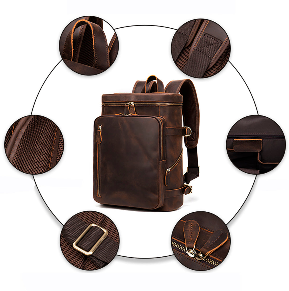 Valmio Dover Leather Backpack