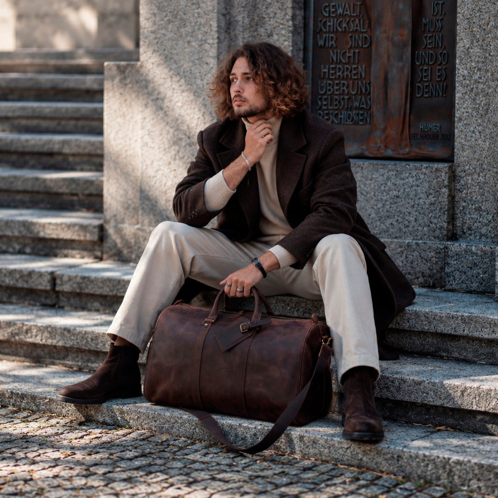 Valmio Torvo leather travel bag